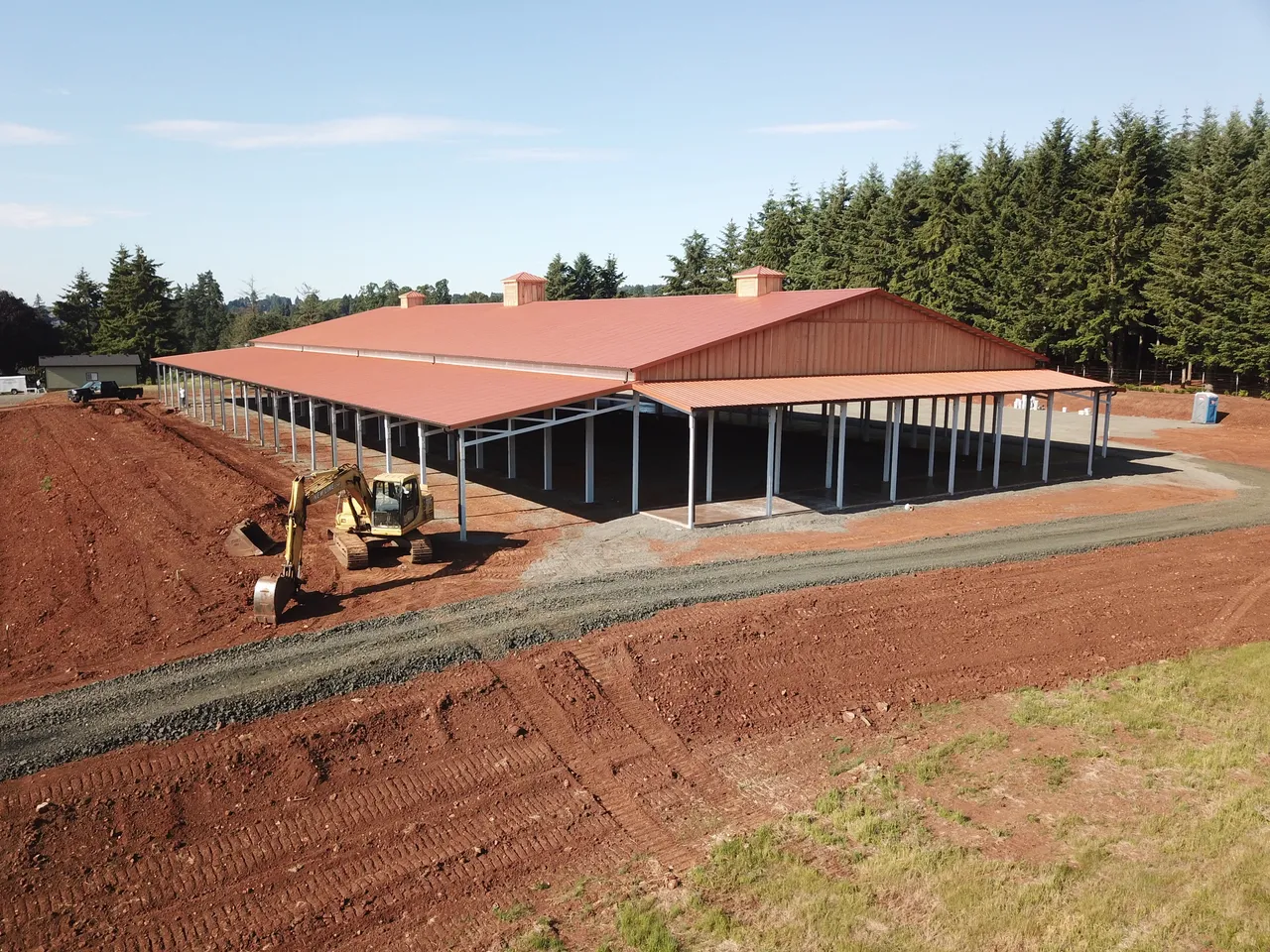 80×204 Arena with 536-Foot Wraparound Wing — West Salem, Oregon during construction