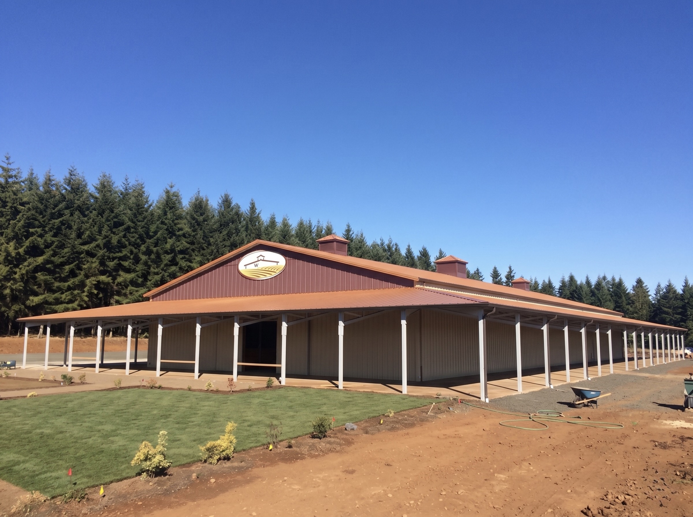 80×204 Arena with 536-Foot Wraparound Wing — West Salem, Oregon, built by Miner Pole Buildings