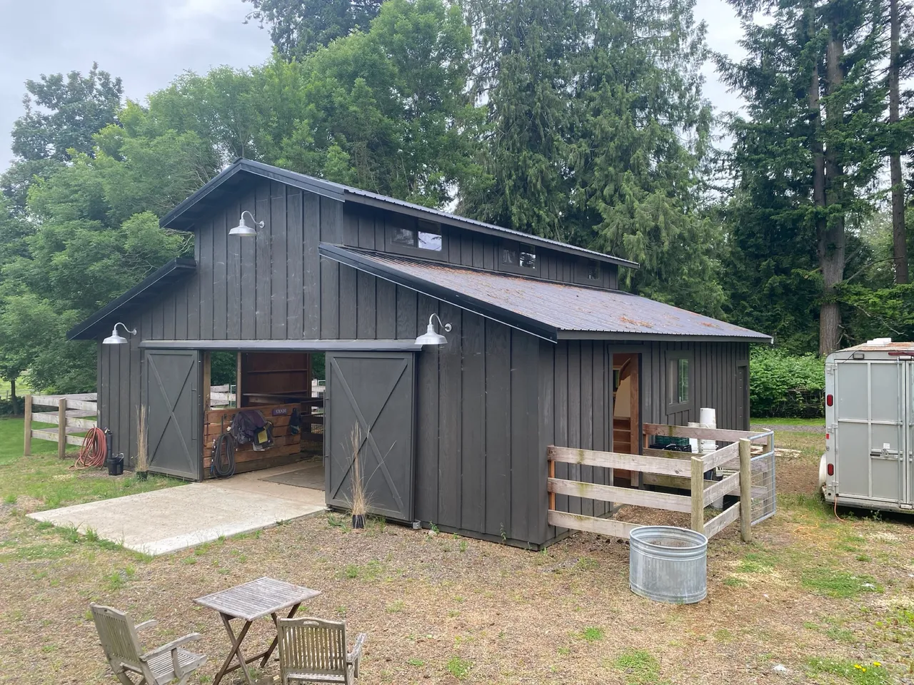36×36 Monitor-Style Pole Building — Marion County, OR during construction