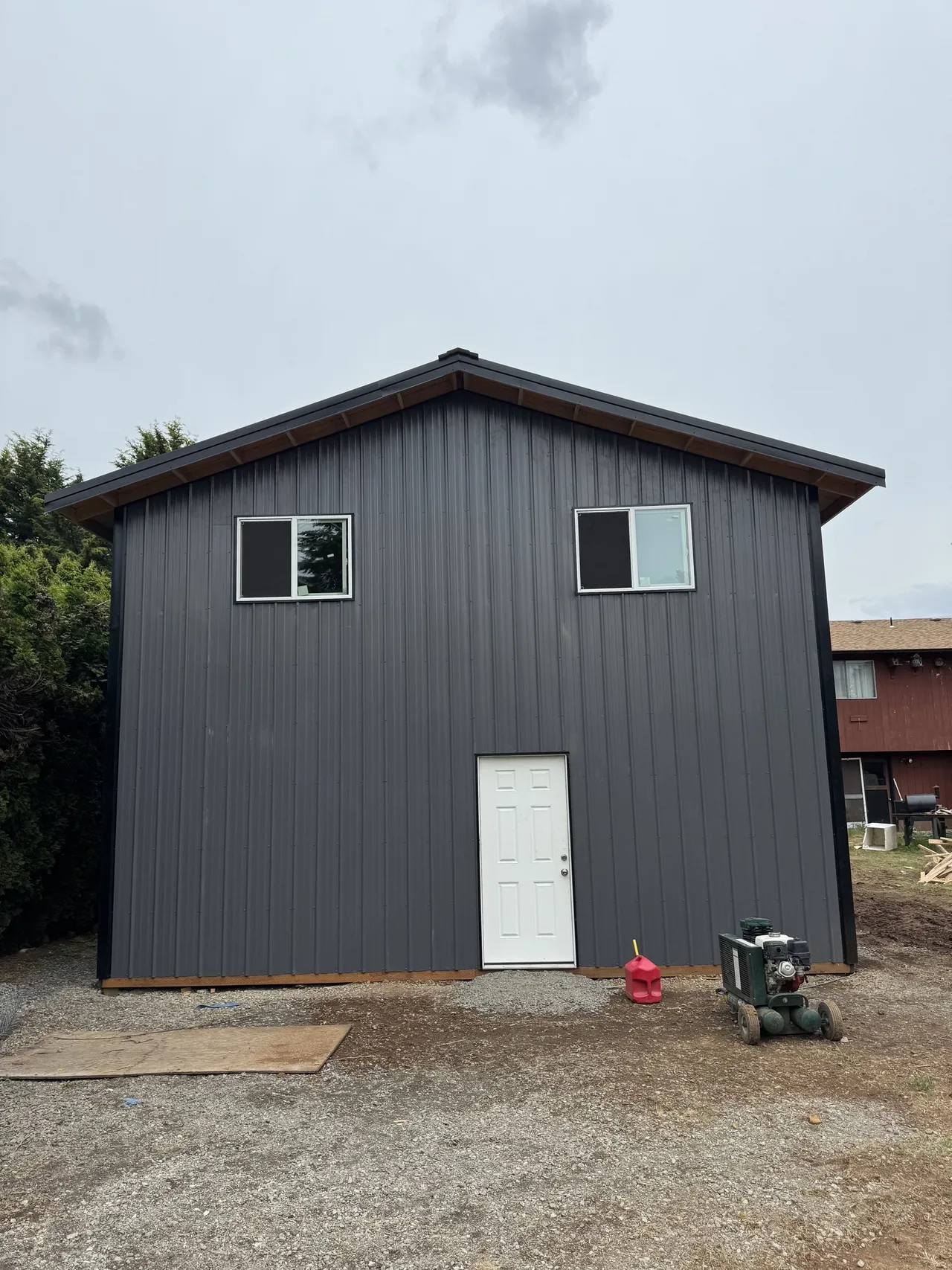 24×48 Enclosed Shop with Loft — Clackamas County, Oregon during construction