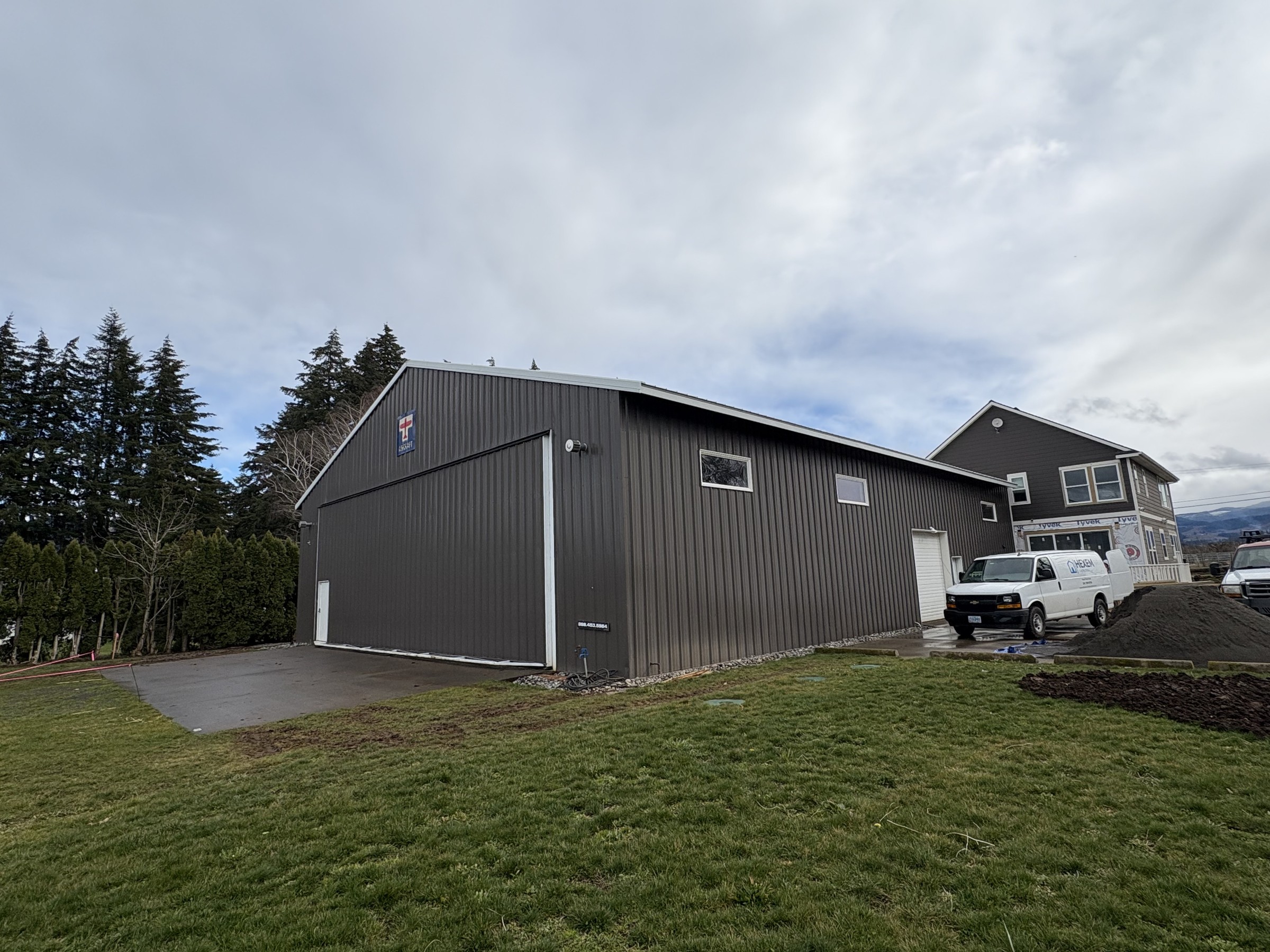 60×80 Metal Roof Replacement — Hood River, Oregon, built by Miner Pole Buildings