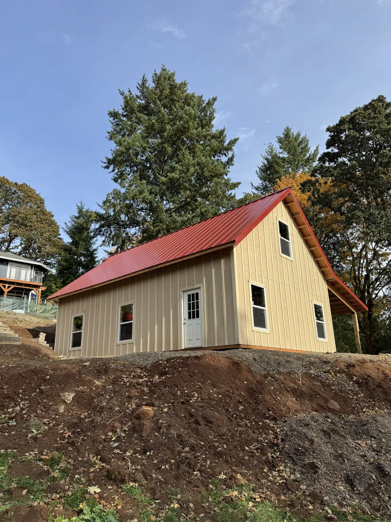 24×36 Board-and-Batten Shop with Scissor Trusses — Jefferson, Oregon — finished building