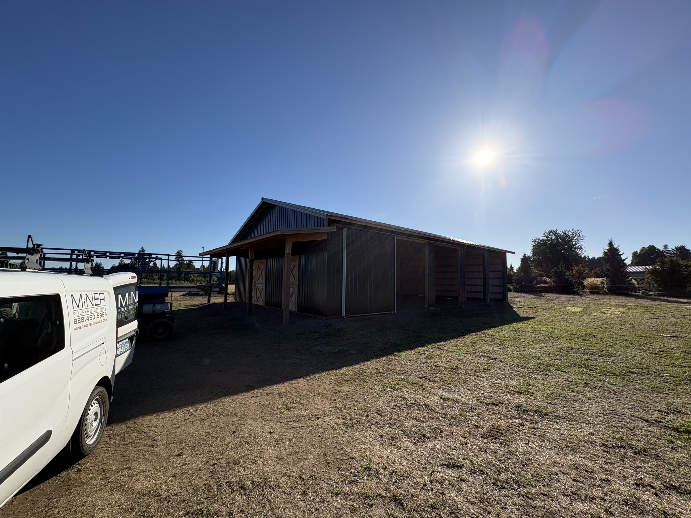 36×60 Livestock Barn with Dutch Doors — Aurora, Oregon, built by Miner Pole Buildings
