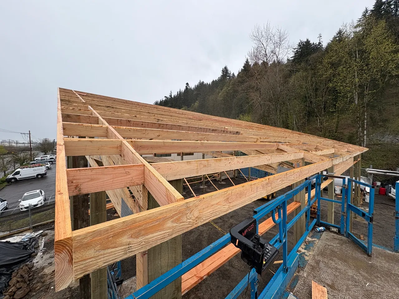 50×72 Commercial Storage Building — Portland, Oregon during construction