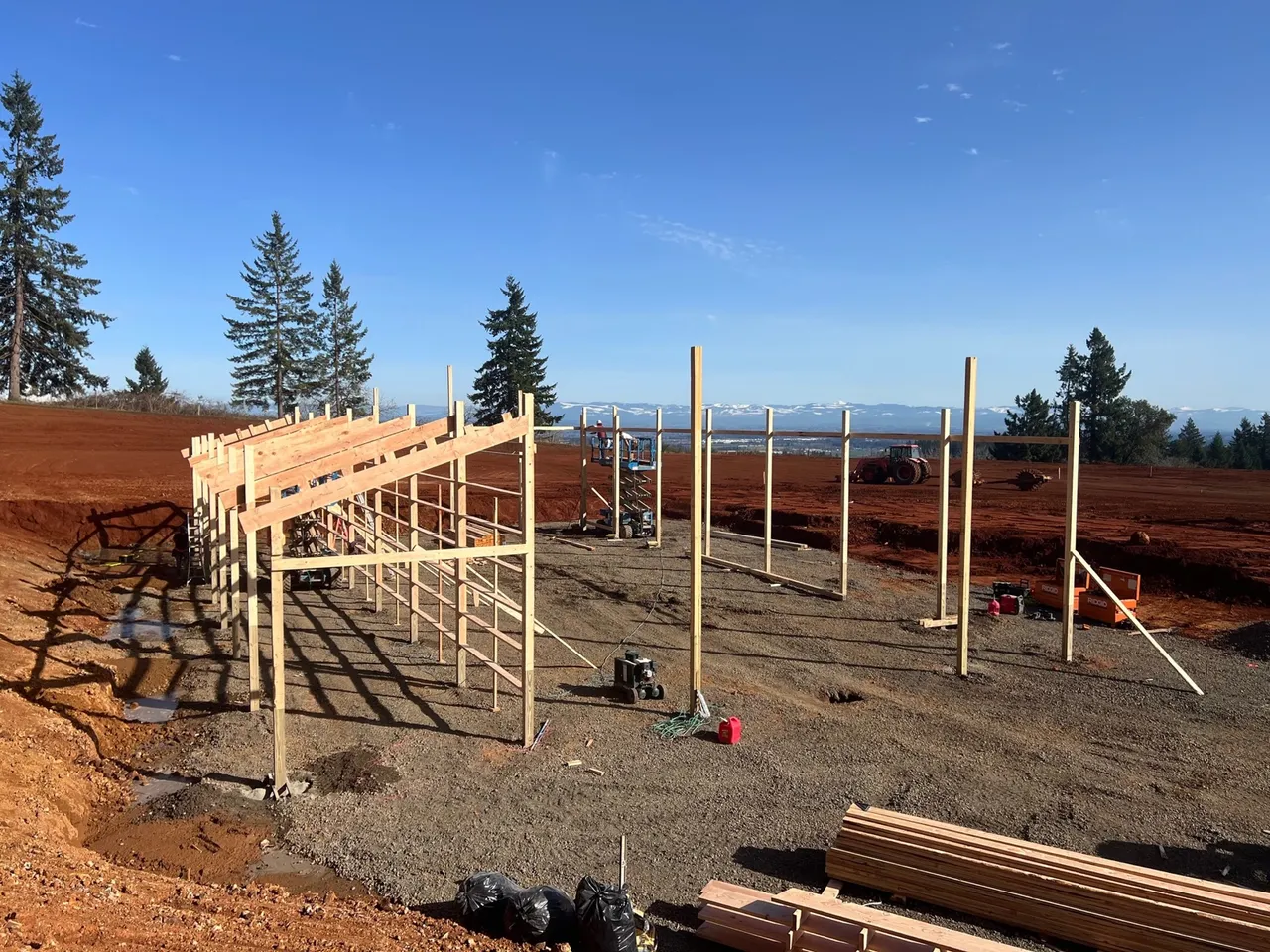 Multi-Building Equestrian Campus — Yamhill County, Oregon during construction