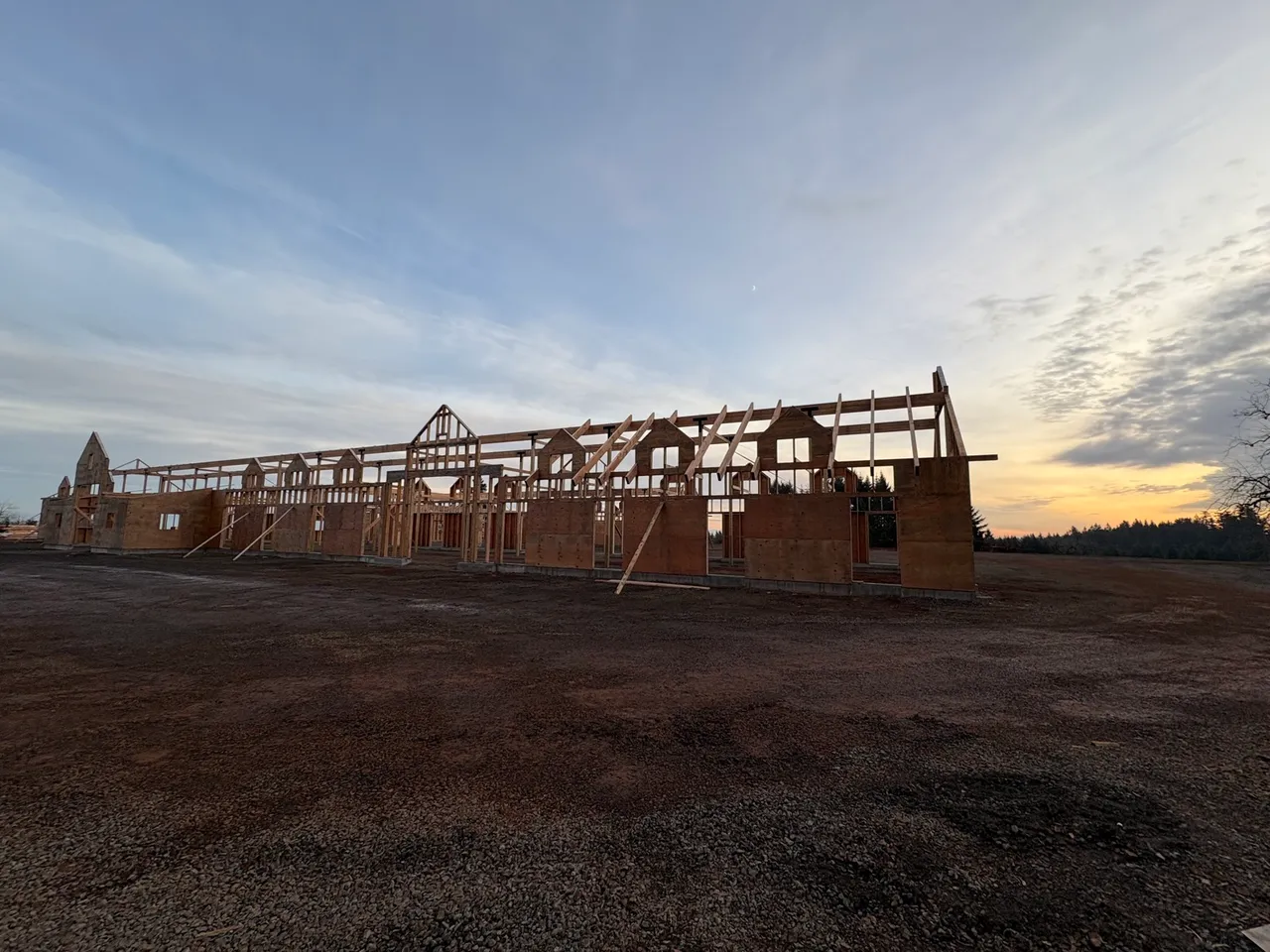 Multi-Building Equestrian Campus — Yamhill County, Oregon during construction